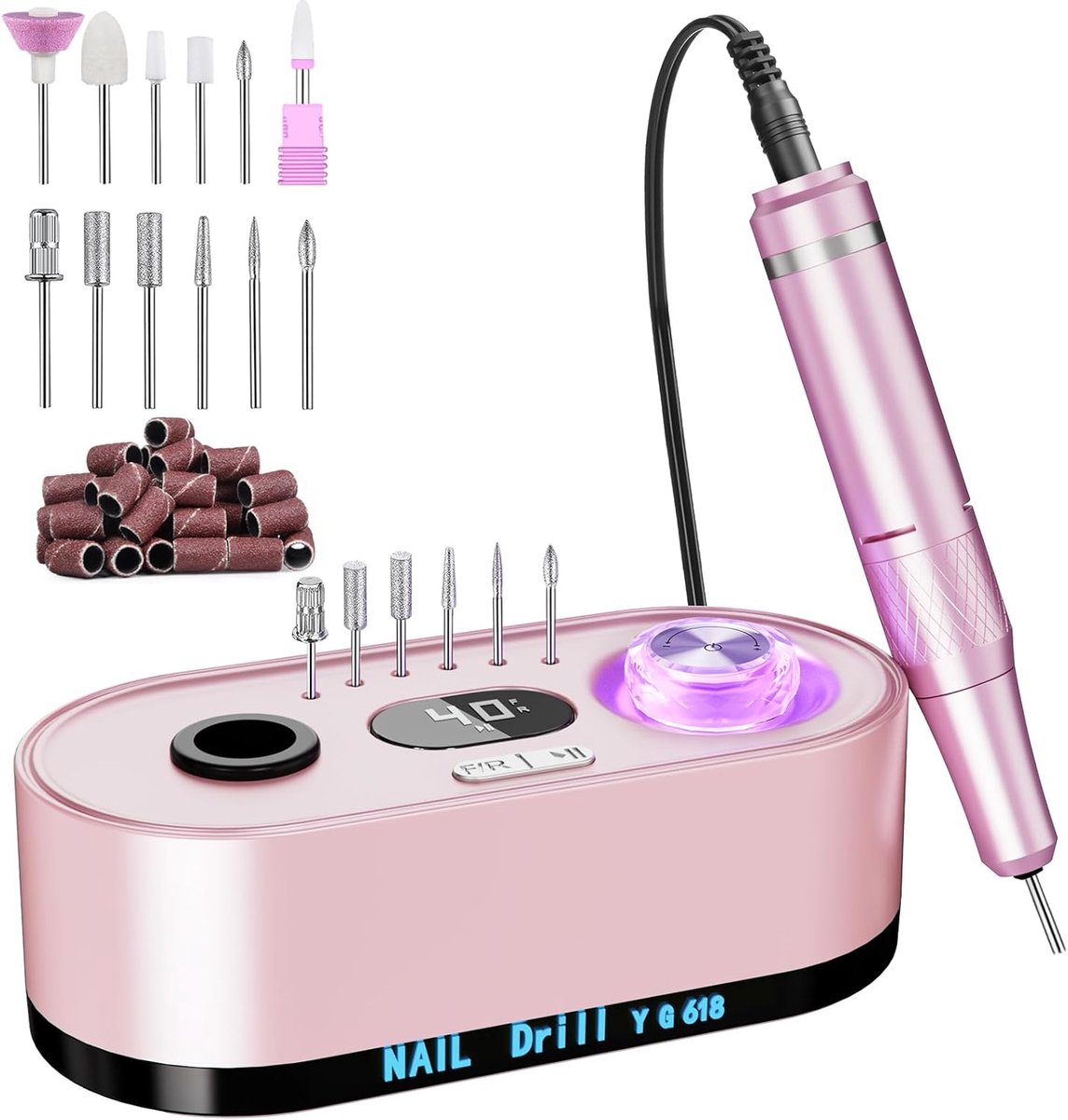 Thijox - Elektrische Nagelvijl 40.000 tpm - Professionele Nagelfrees voor Gelnagels, Manicure en Pedicure - Compleet Nagelset voor Thuis en Nagelstudi