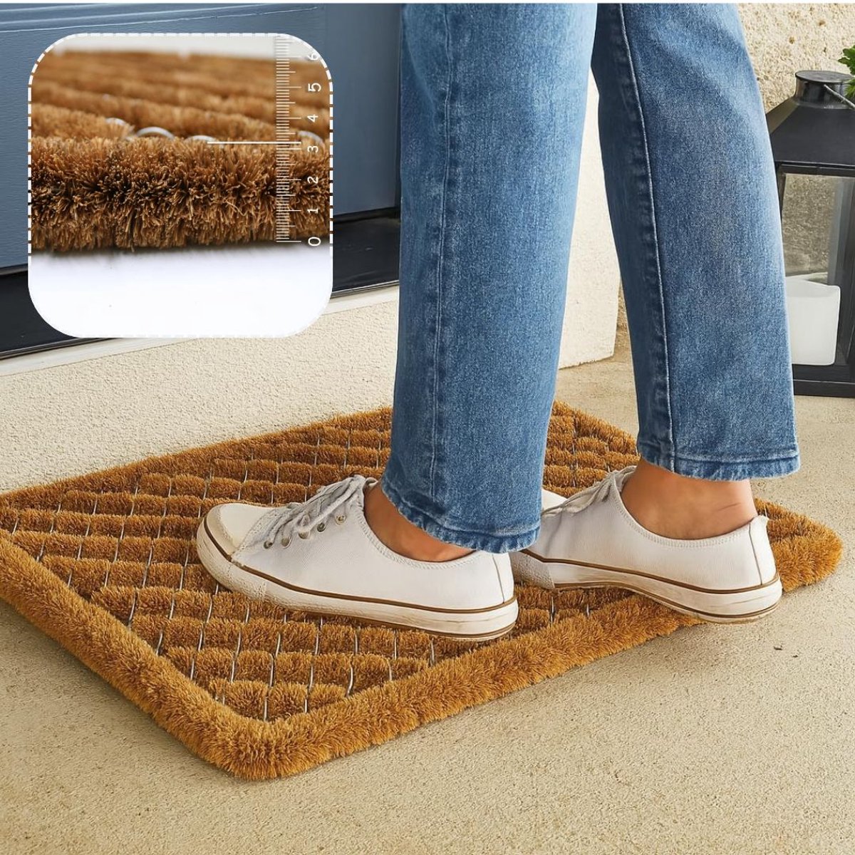 CLVP® Borstelmat Voor Buiten – Voetenveger Van Kokusrubber – Deurmat Binnen Antislip