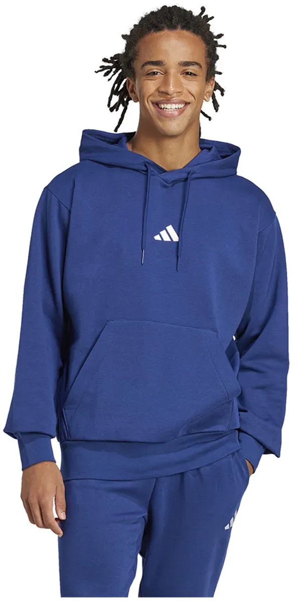 Adidas Essentials Feelcozy Fleece Hoodie M Regular Man Blauw