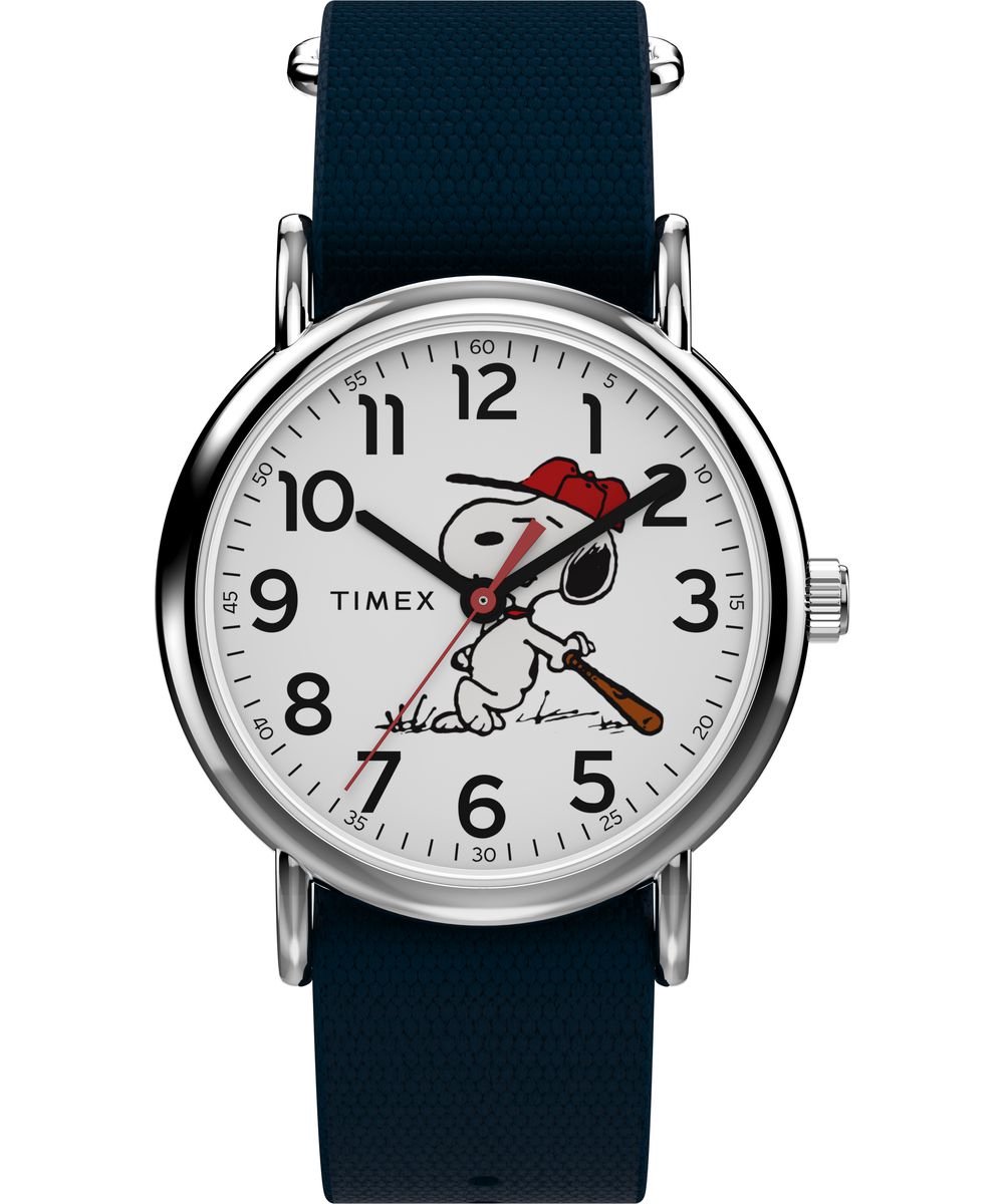 Timex Peanuts Weekender TW2Y51400 Horloge - Textiel - Blauw - Ø 38 mm