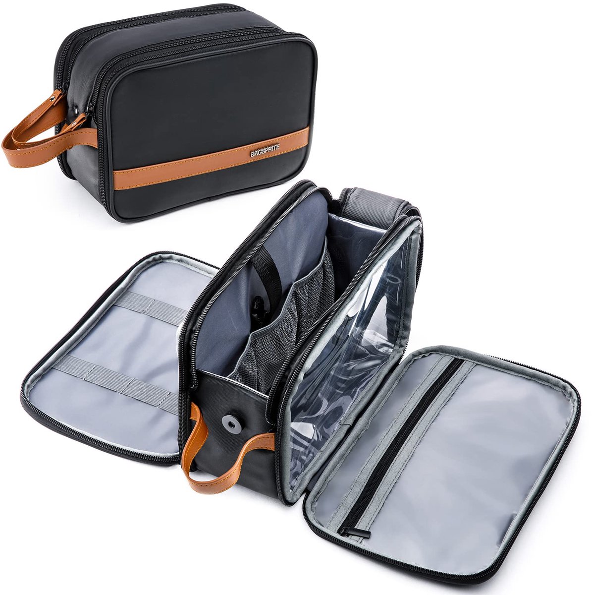 SnelShoppen - BAGSPRITE Toilettas voor Mannen en Vrouwen, Waterbestendige Reistas met Ophanghaak, Grote Organizer voor Toiletartikelen, Scheerset, Zwa