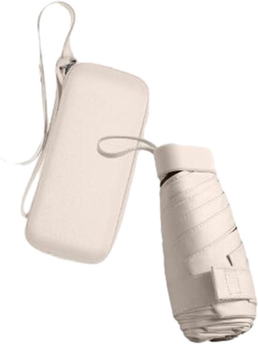 Vouwbare Reisparaplu, Compacte Paraplu voor Zon en Regen, Winddicht en UV-Bescherming, Ideaal voor Vrouwen en Meisjes, Apricot Kleur