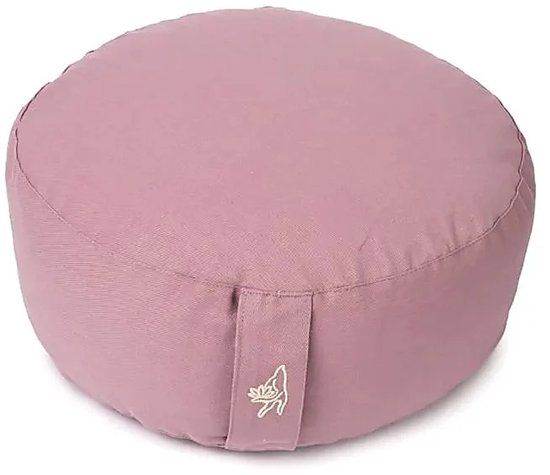 Meditatiekussen rond lila biokatoen (OCS) - 33 cm x 17 cm — afbeelding 3