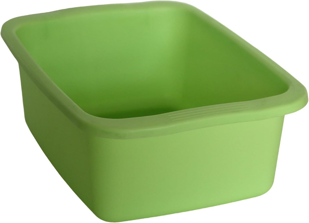 SnelShoppen - Rechthoekige groene wasbak 10 liter - Multifunctioneel kunststof dienblad 42 x 31 x 15,5 cm - Duurzaam en chemicaliënbestendig voor keuk