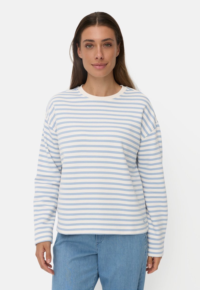 camel active Sweatshirt van een katoenmix - Maat womenswear-XS - Lichtblauw
