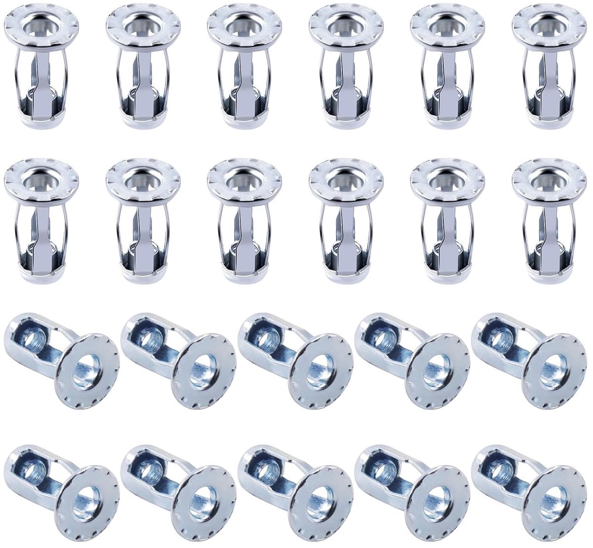 Assortiment van 30 M4 Jack Nuts voor Holle Wanden, Inclusief Insteekmoeren en Schroefankers voor Diverse Materialen