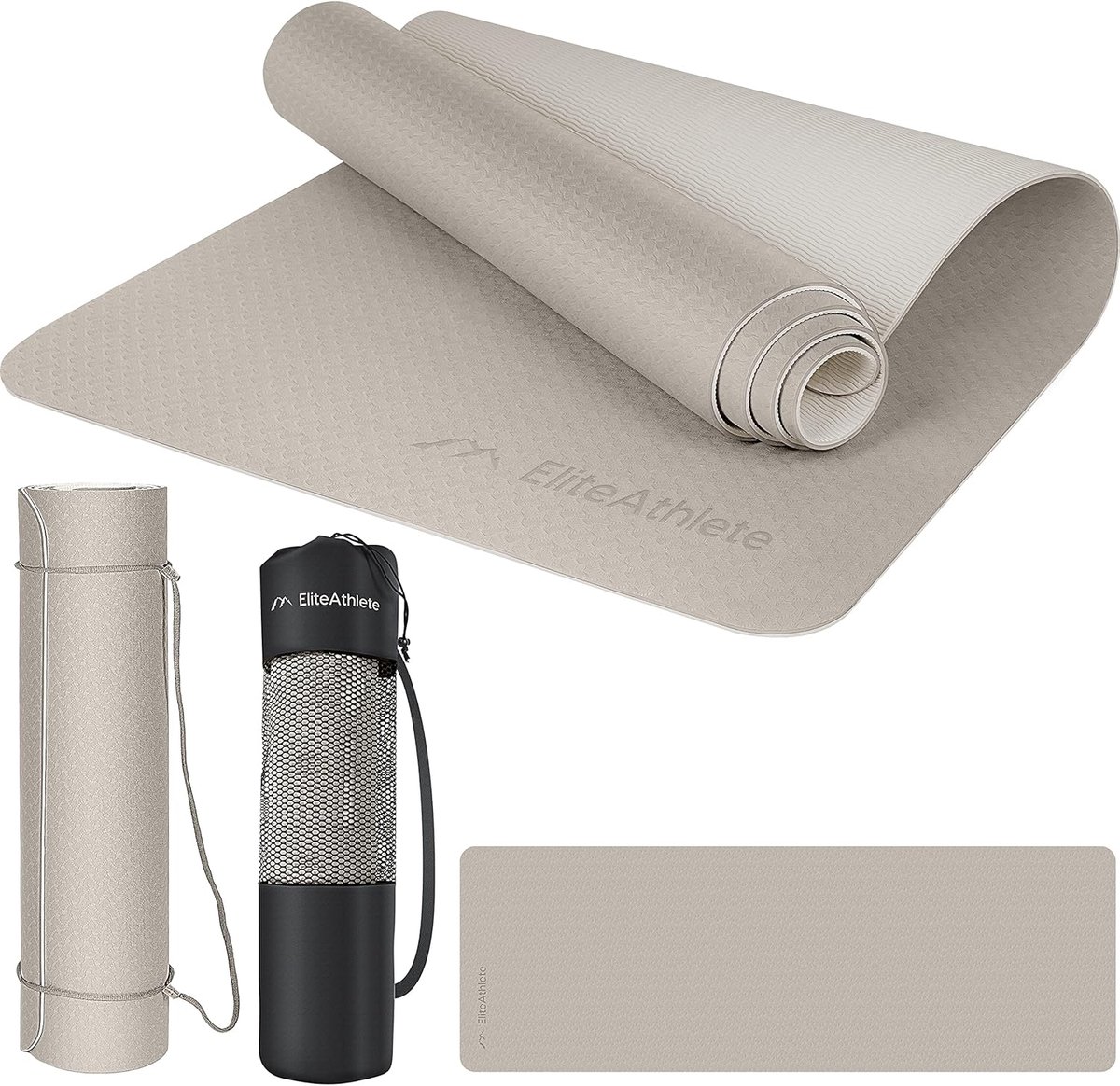 SnelShoppen - Antislip Yoga Mat - Fitness Mat - Sportmat 183 cm x 61 cm - Turnmat voor Pilates en Yoga - Trainingsmat met Draagriem en Tas - Ideaal vo