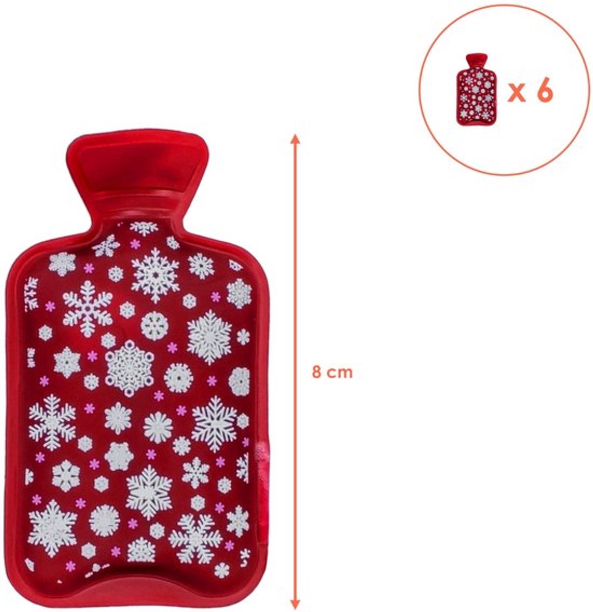 Handwarmers Herbruikbaar - Set van 6 Stuks - Warmwaterkruik - Winteraccessoire - Sneeuwvlokkenmotief - Houdt Warmte Tot 1 Uur