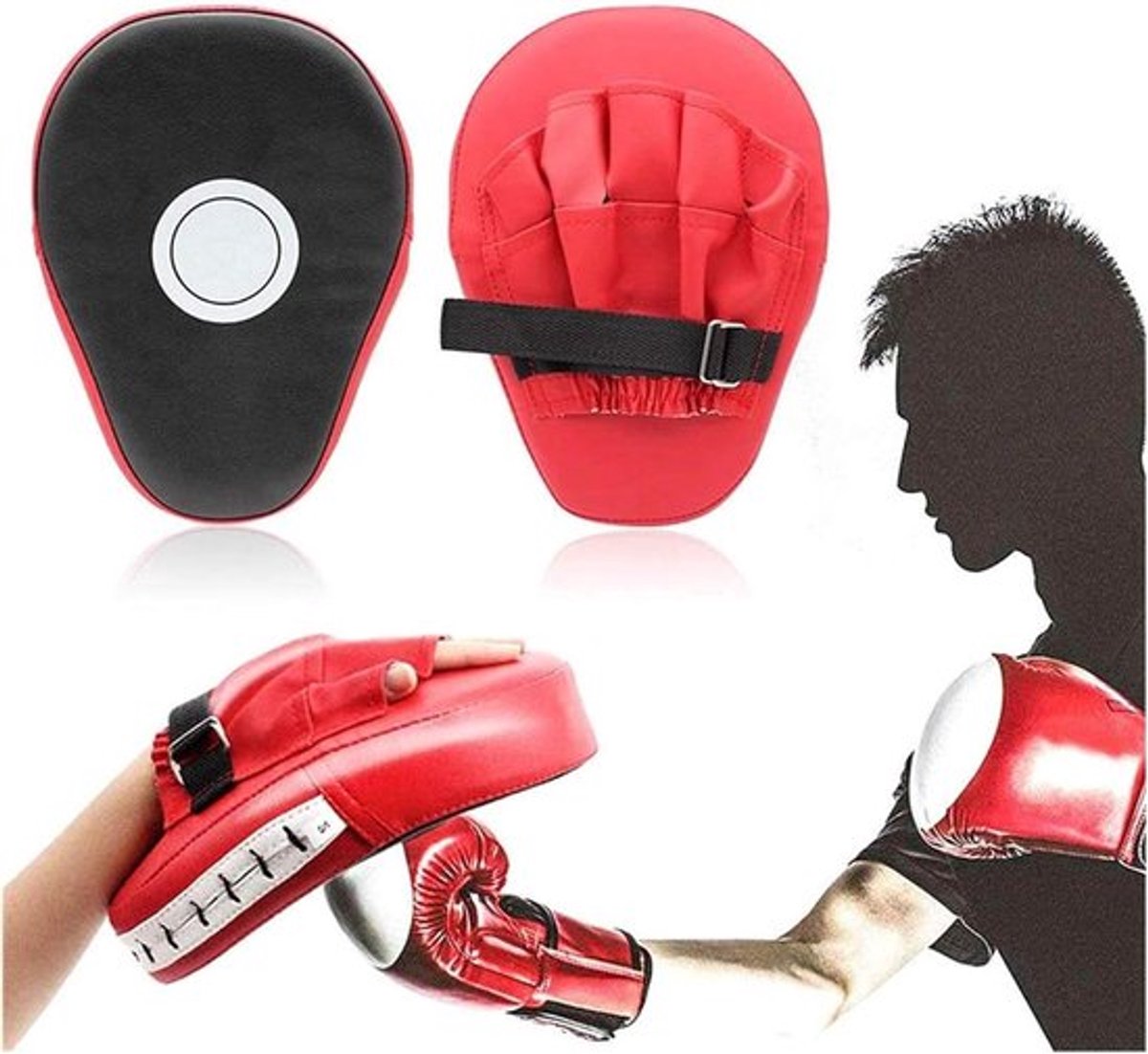 Kickboksen pads voor training - leren wanten voor boksen - gebogen boksen schild - gebogen leer - MMA - muay thai.