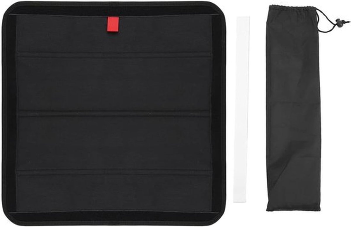 Magnetisch Raam Schaduw voor Camper, 41x41cm, Opvouwbare Zwarte Zonnebescherming, UV-Bescherming en Ventilatie voor Caravan en Camper Trailer
