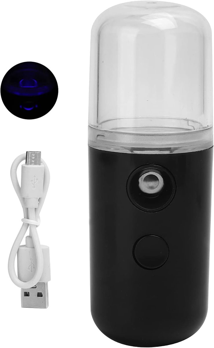 SnelShoppen - Facial Sprayer Mini Humidifier - Oplaadbare Gezichtsvernevelaar - Koele Stoom - Hydraterend Spa Schoonheidsapparaat - Zwart
