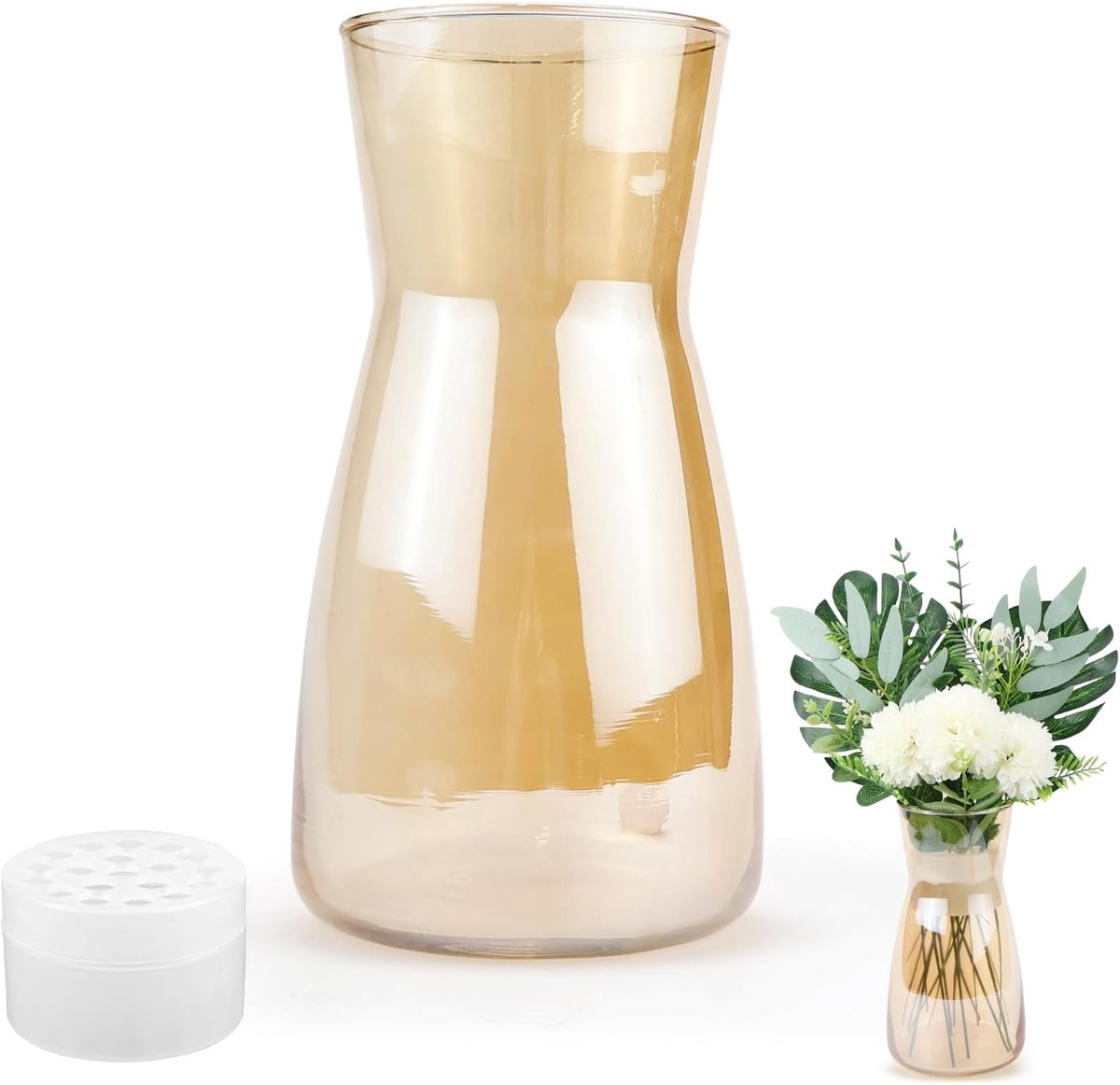 Bloemenvaas helderglas - glazen tafeldecoratie - voor tulpen en rozen - stijlvol in slaapkamer en woonkamer - SnelShoppen