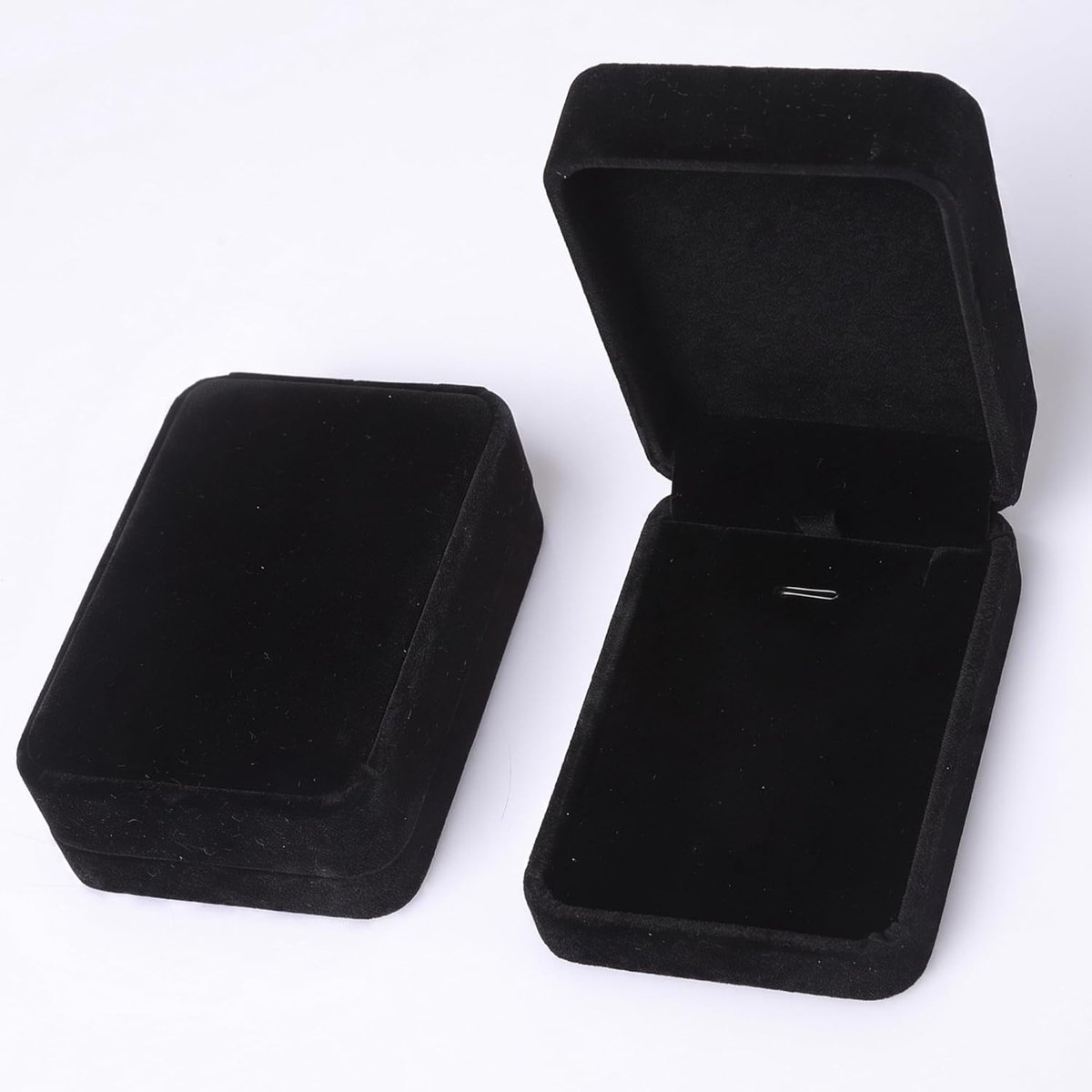 Sieradengeschenkdoos 2 stuks - zwart fluweel - elegante opberging - perfect voor geschenken - ShopVlot