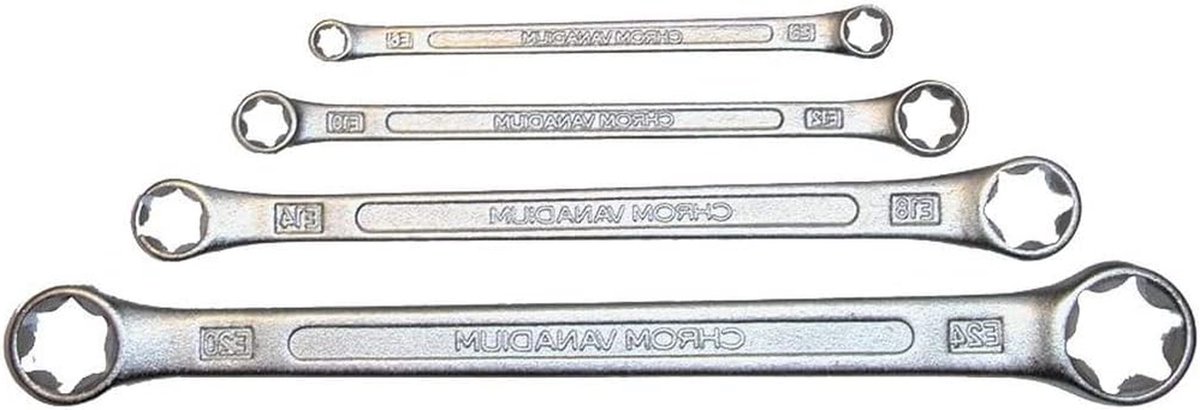 Ring Tongs - Torx Set - Speciale Schroeven - Plat Ontwerp - E6 tot E24 - Mat Chroom
