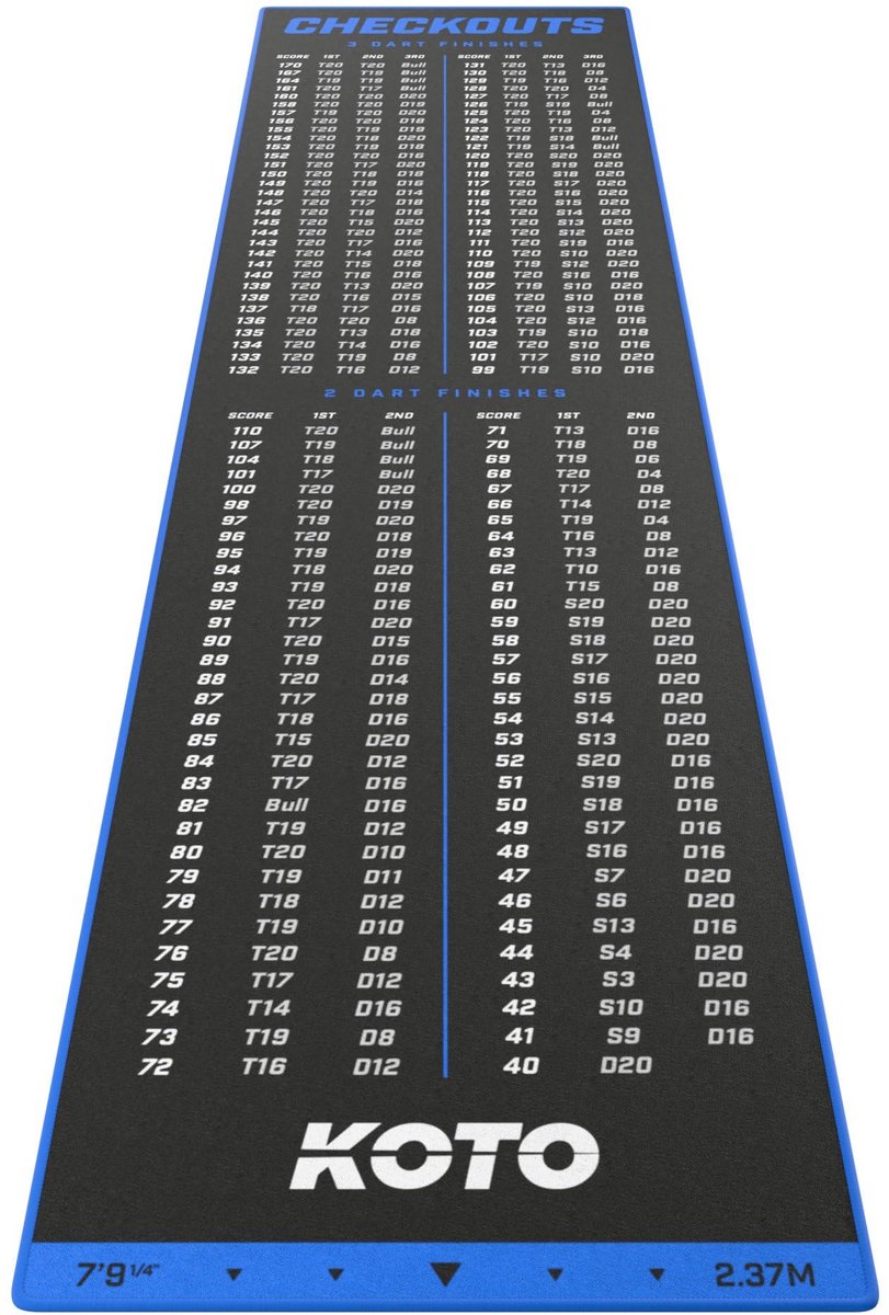 SnelShoppen - Carpet Checkout Dartmat, Antislip EVA, 237x60cm, Zonder Oche, Ideaal voor Thuis, Feestjes en Darttoernooien