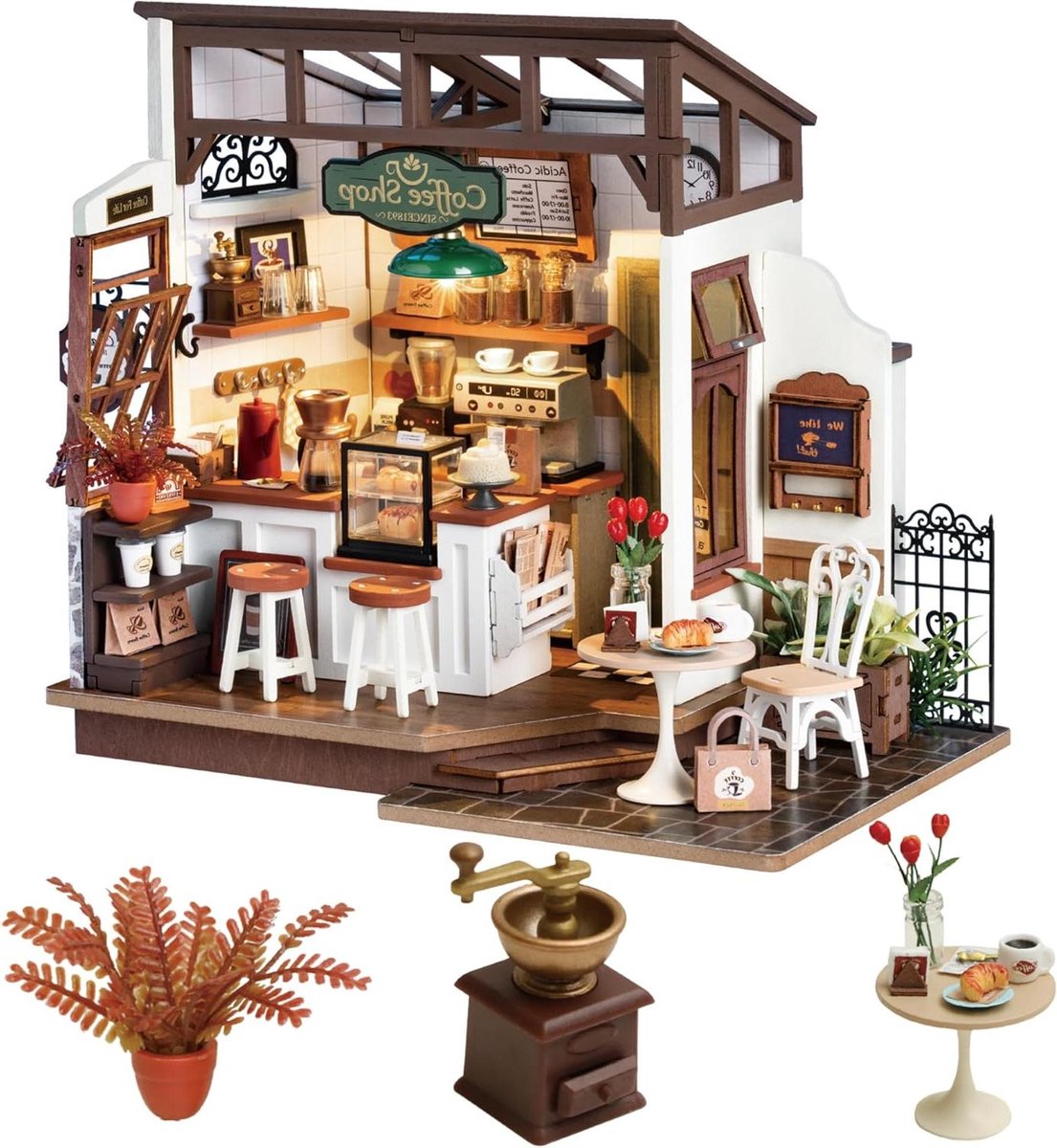 Miniatuur Huis - Bouwpakket Model - Huis Decoratie - Met Buitenruimte - N.v.t. - Café