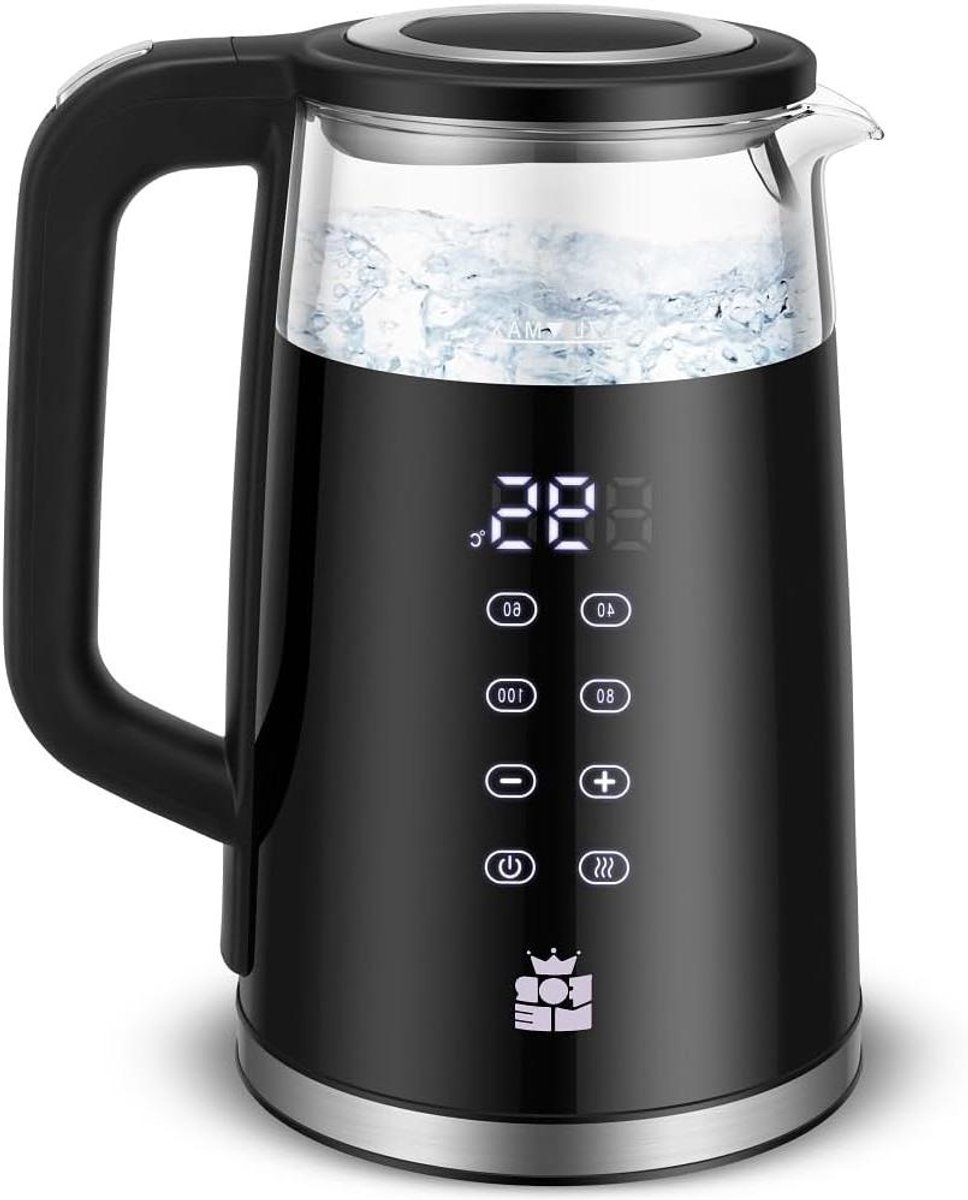 Glazen Waterkoker - Theeketel Warmhoudfunctie - Thee Zetten - Temperatuurkeuze Digitaal - 17 Liter - Roestvrij Staal