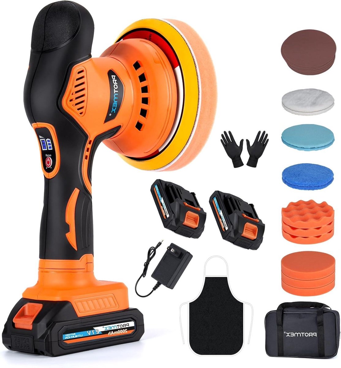 Draadloze Polijstmachine - Auto Poetsmachine - Auto Glans Herstellen - 6 Snelheden Variabel - 6 Inch - Zwart