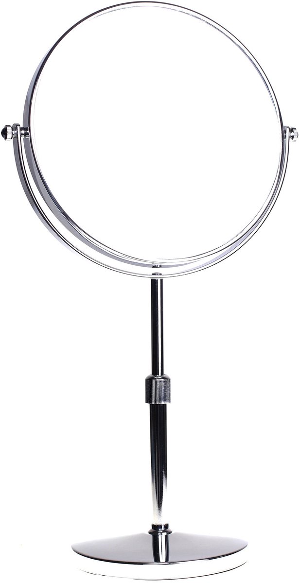 SnelShoppen - Verstelbare 8" Badkamerspiegel - Dubbelzijdige Cosmetische Spiegel met 10x Vergroting - Vrijstaand Tafelspiegel voor Make-up, Scheer- en