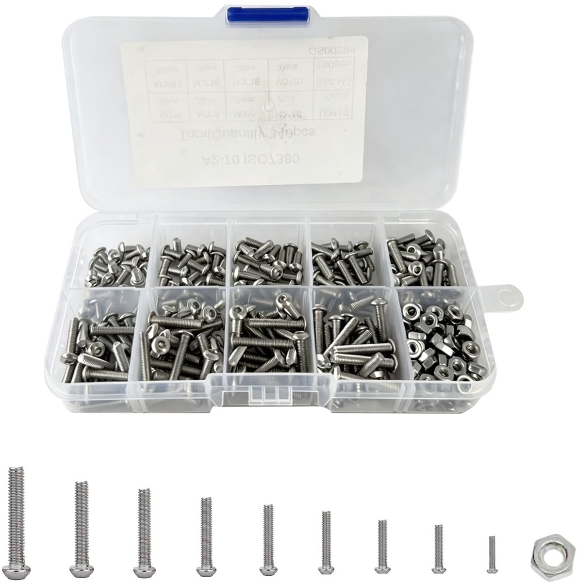 RVS Hexagon Kop Schroeven Set van 340 Stuks - ISO 7380 304 - M3 Schroeven voor Diverse Toepassingen
