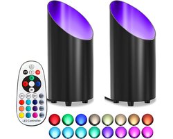 2 stuks LED Opsteeklicht Spot RGB Spot Lights Vloer Spotlight met Afstandsbediening en Schakelaar Opsteeklicht Vloerlamp voor Binnen Indirecte Verlichting Vloerverlichting voor Home Planten