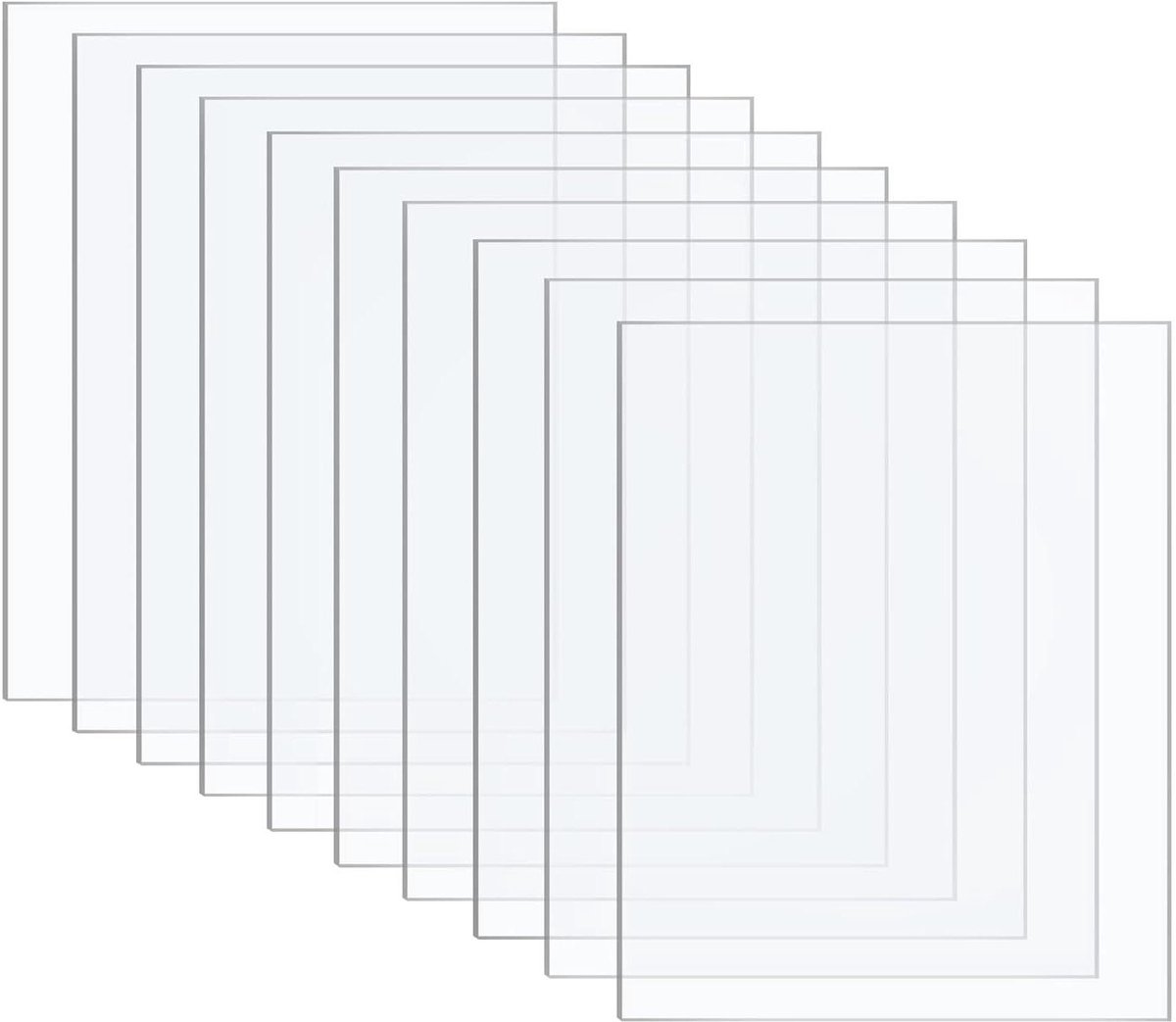 Acryl Platen - Kunststof Glas - DIY Projecten - Hoge Transparantie - 10x15cm 10 Stuks - Transparant