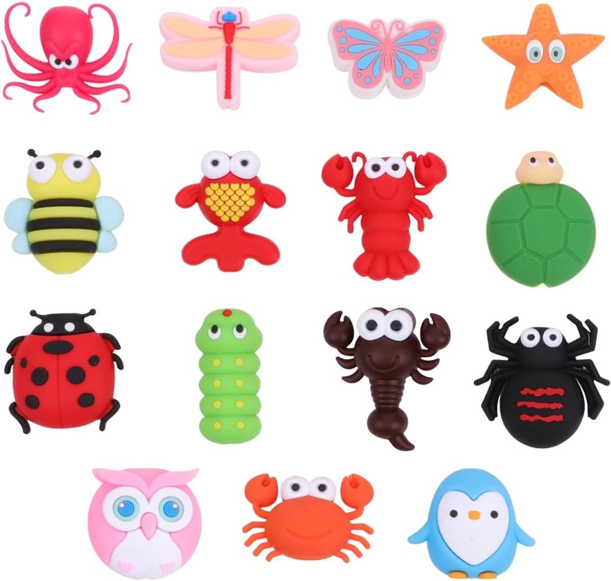15 Stuks Beschermhoes voor Oplaadkabels - Schattige Dieren Motief, Silicone Bescherming, Geschikt voor USB en Android Kabels