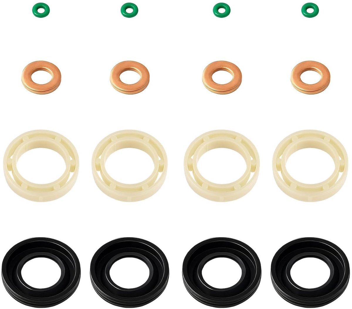 Complete Set van 16 Injector Seal Kits voor 1.6 HDi Diesel - O-Ringen en Afsluitringen voor Injectoren, Perfect voor Onderhoud en Vervanging