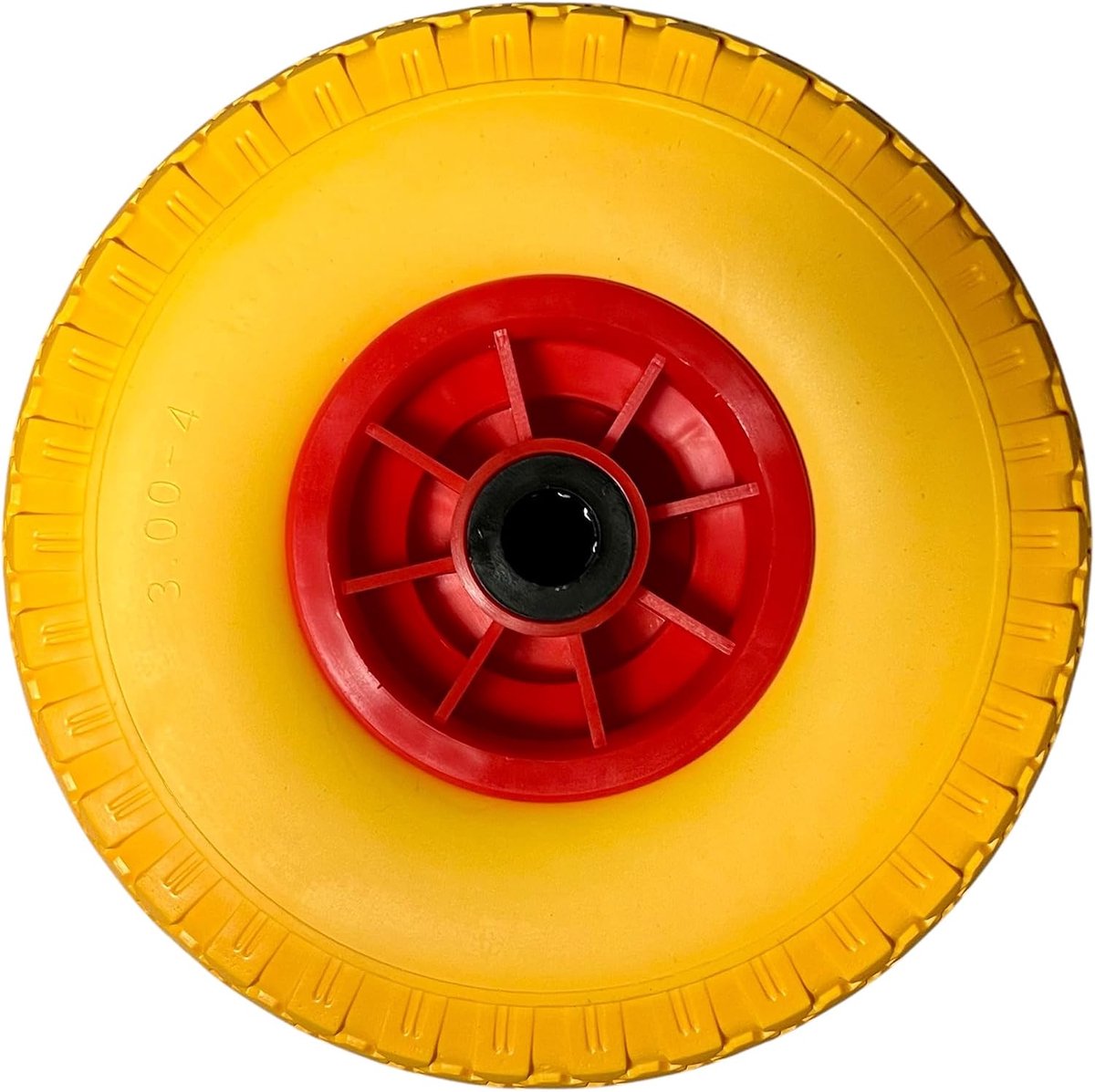 Steekwagenwiel 260 mm - Lekvrij massief rubber - Naaf Ø 20 × 75 mm - Perfect voor bolderwagens - SnelShoppen