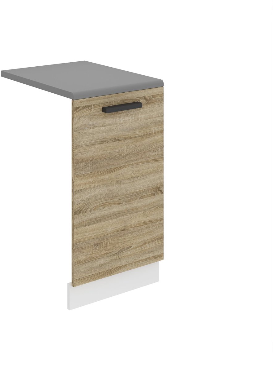 BELINI Voorpaneel Vaatwasser PZ 45 cm met Handgreep met Werkblad - Sonoma Eiken