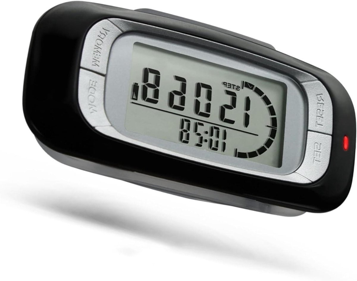 Stappenteller Clip - Digitale Pedometer - Wandelen Lopen - Drieassige 3D Sensor - 7-daagse Opslag - Zwart