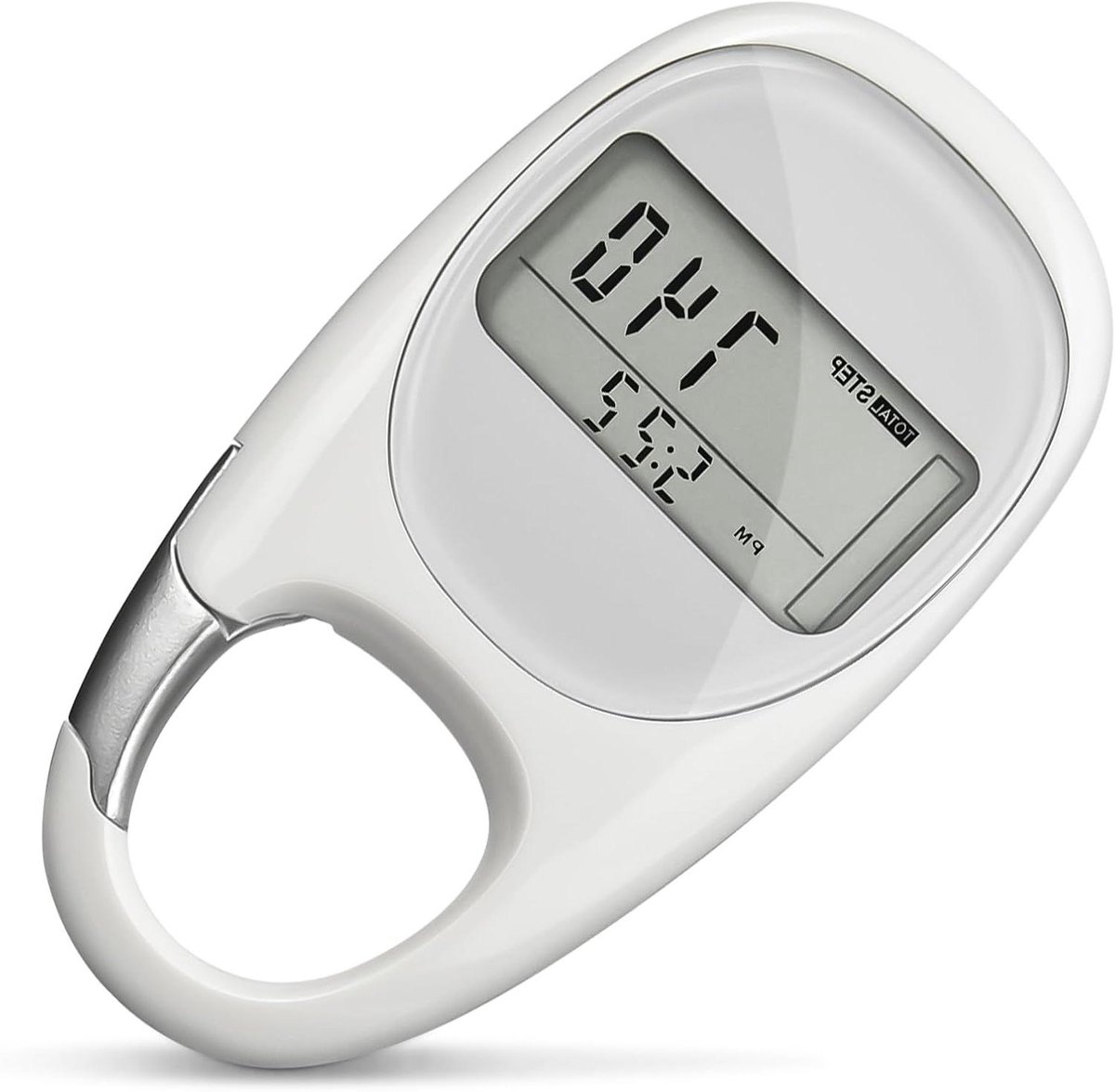 Stappenteller met Clip - Activiteitentracker - Gezondheid Bijhouden - 3-Assige Sensor - 5.5 x 2.9 cm - Wit