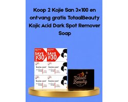 Koop 2 Kojie San 3x100 en ontvang gratis TotaalBeauty Kojic Acid Dark Spot Remover Soap