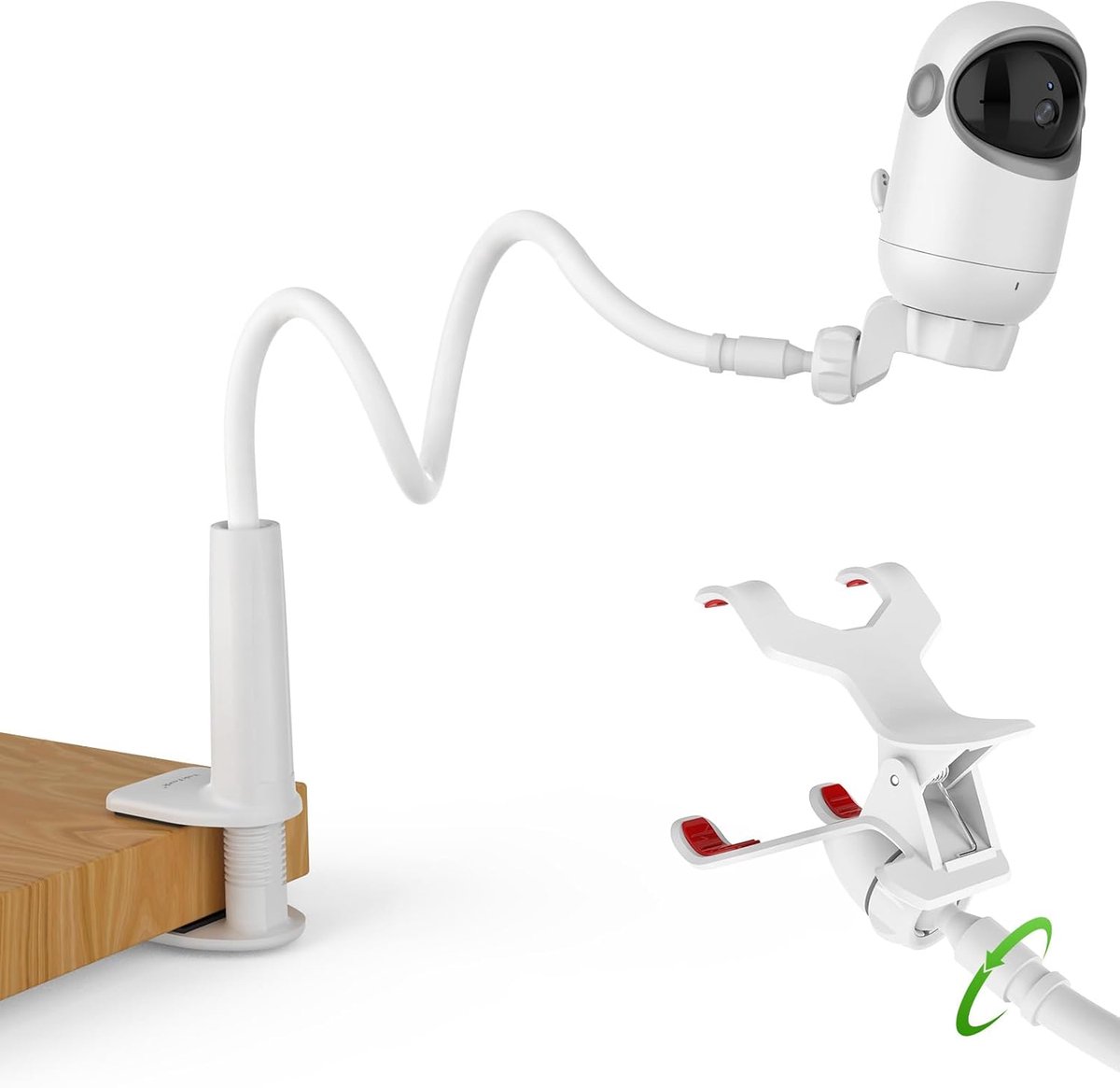 SnelShoppen - Universele Babyfoonhouder Babycamerahouder voor Babyfoons met 1/4 Inch Schroef, Compatibel met Standaard en Sokkel, Ideaal voor Thuisgeb