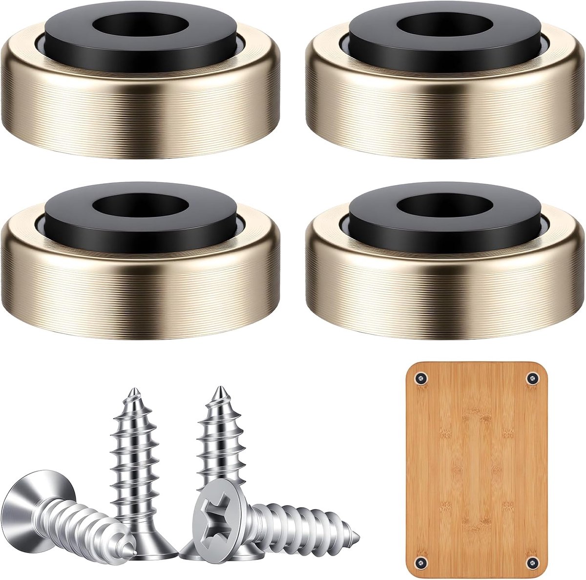 SnelShoppen - 4 Pack Schneidebrettfüße Rutschbestendig Aluminiumlegering | Duurzame Gummifüße met Rutschpads voor Houten en Bambus Schneidebretter | B
