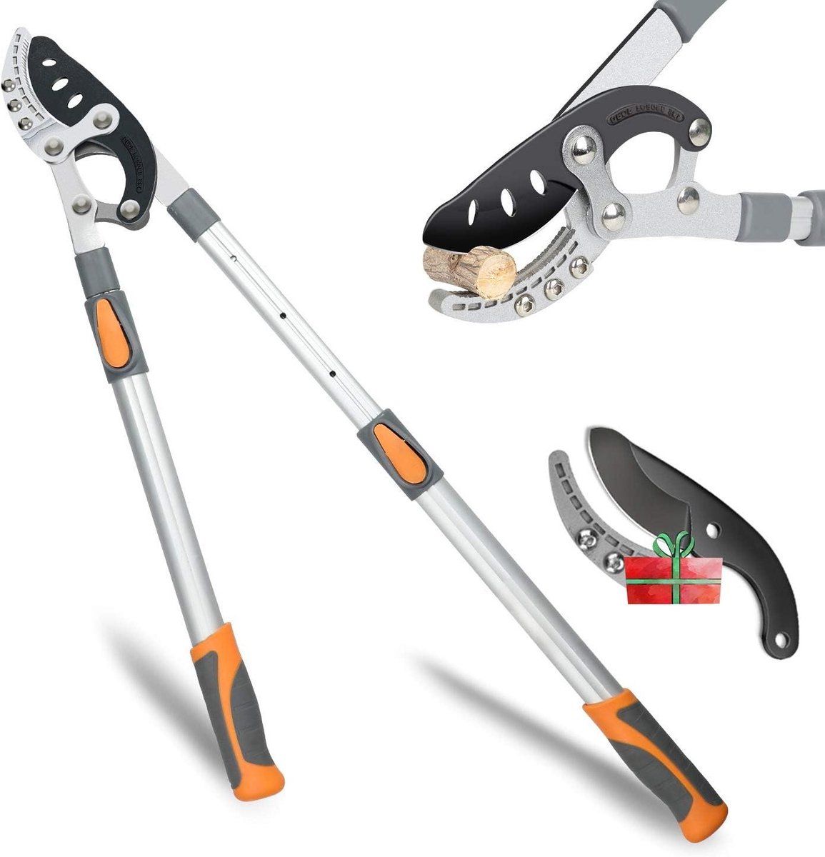 Telescopische Snoeischaar - Takkenknipper - Tuinonderhoud - Verstelbare Aluminium Handgreep - 70-103 cm - Grijs