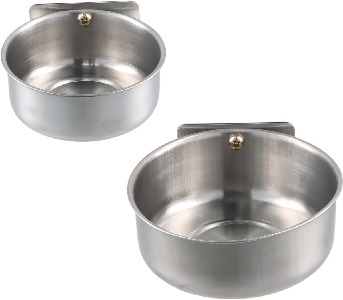 2 stuks vogelvoederbakken, roestvrij staal, papegaaien, voederbeker, dierenkooi, water, voederbak, roestvrijstalen kom - ShopVlot