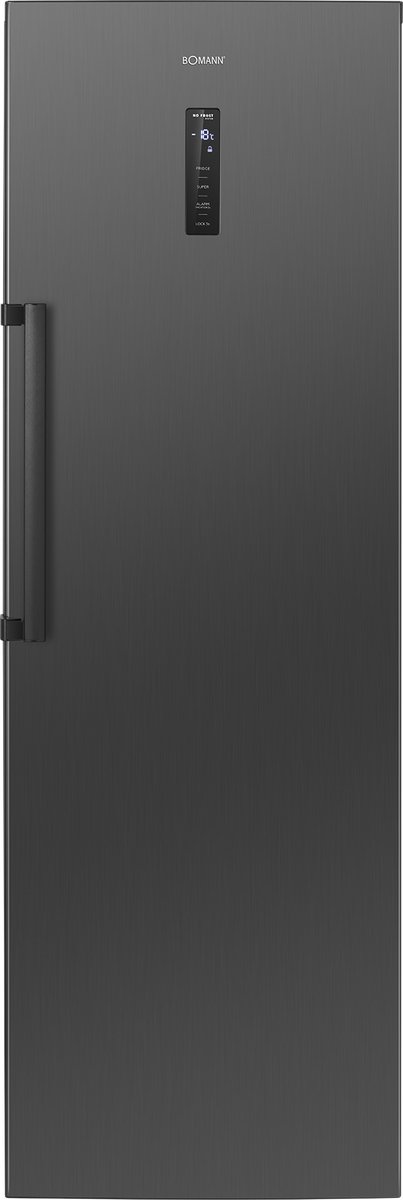 Bomann GS 7371 – Vrijstaande Vriezer – No Frost - 274 liter – Dark Inox – Energieklasse D