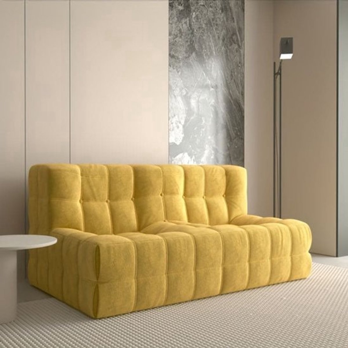 Zitzak – Bean Bag – Loungestoel – Loungebank – Floor Sofa – Geel – Extra Groot – Katoen – 