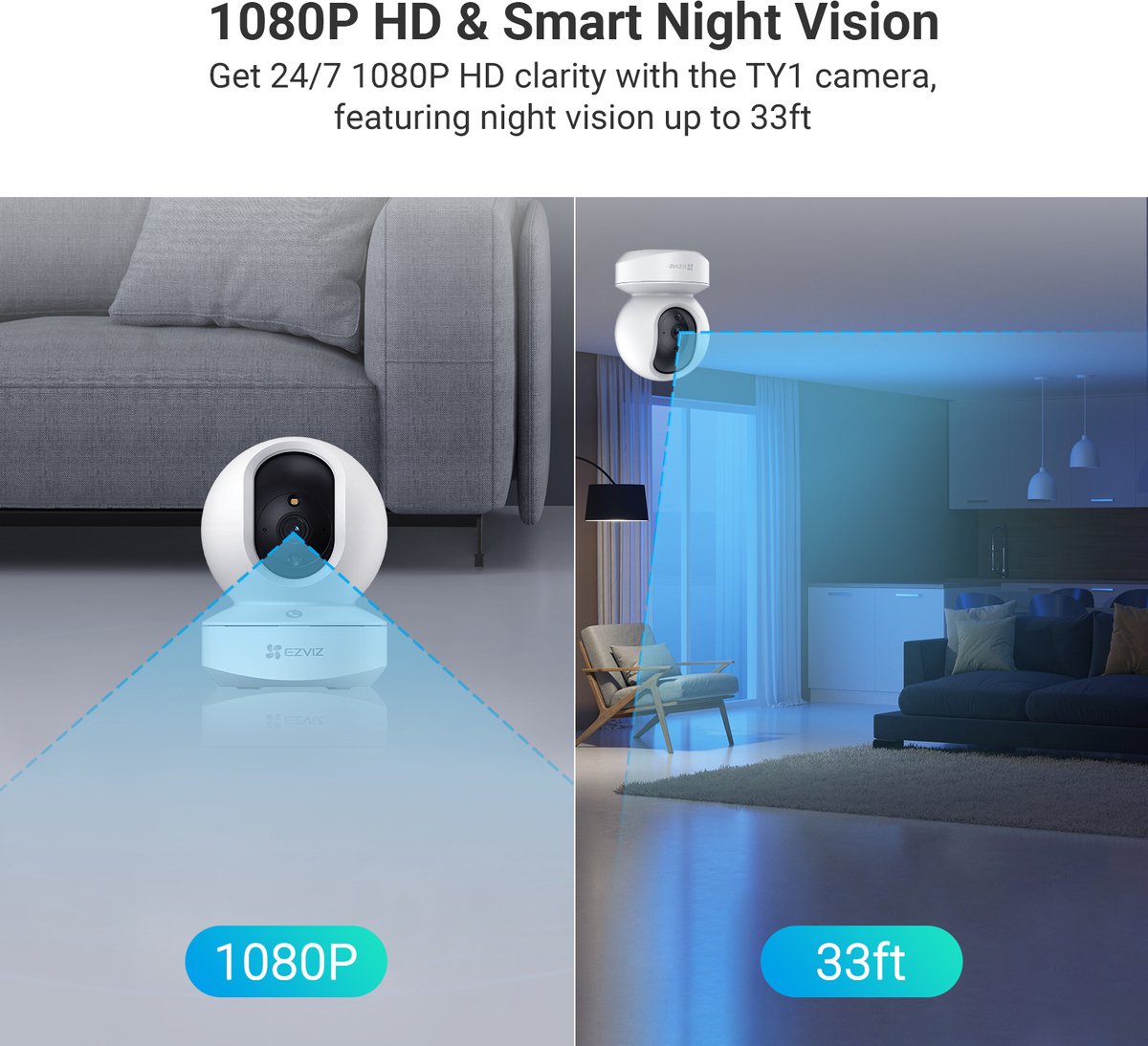 EZVIZ TY1 Beveiligingscamera Binnencamera FullHD met - afbeelding 2