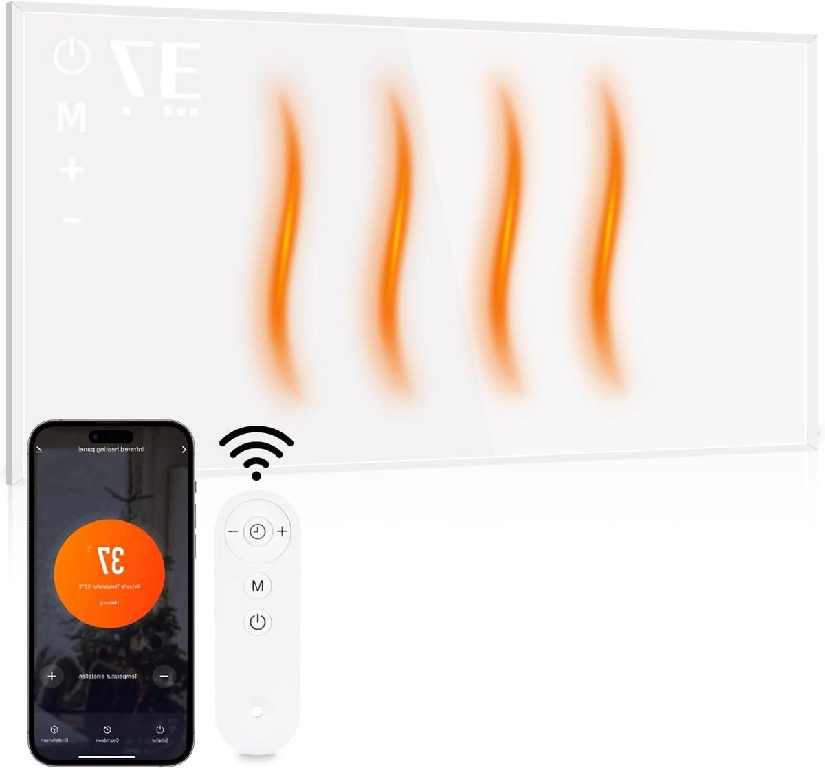 Infrarood Wandpaneel - Elektrische Verwarming - Ruimte Verwarmen - Energiebesparend Carbon Element - 450 Watt - Wit