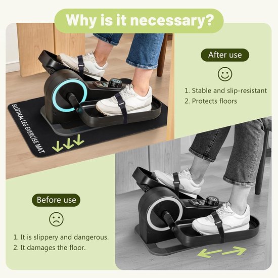 Praktische Mini Yoga Mat voor Onder Bureau, 2 Stuks, Zwart, Geschikt voor Elektrische Voetpedalen, Stabiliteit en Vloerbescherming, Ideaal voor Thuis en Kantoor — afbeelding 3