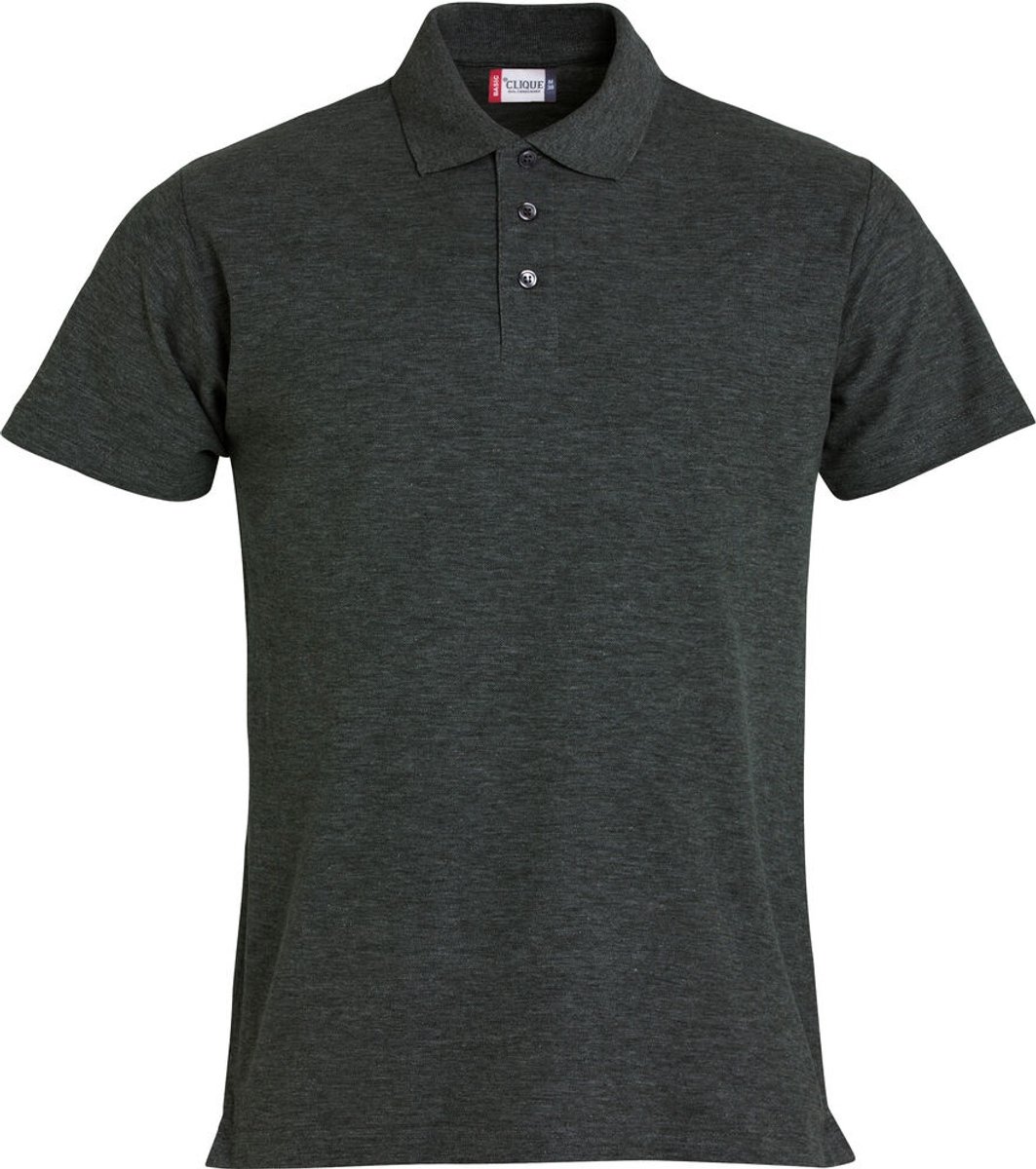 Clique Basic Polo 028230 - Antraciet Melange - XS