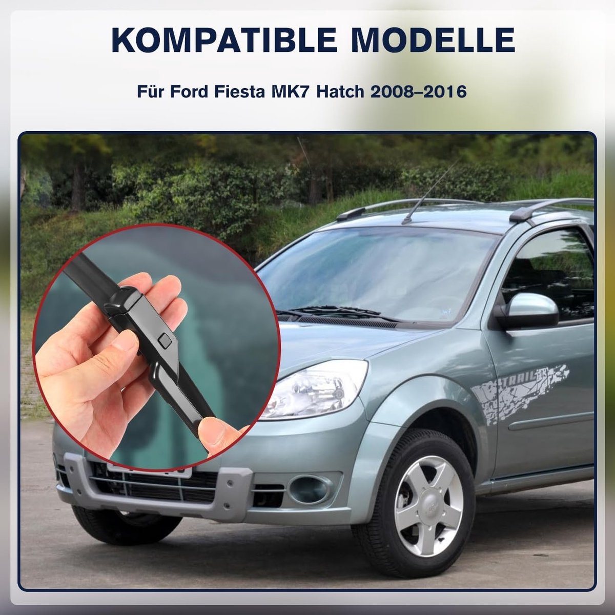 Wisserbladen Set voor Ford Fiesta MK7 (2008-2016) - Voor- en Achterwisser, Auto Accessoires en Vervangingsonderdelen