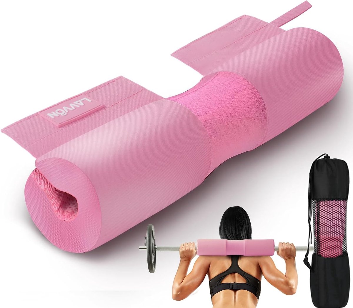 SnelShoppen - Barbell Squat Pad - Dikke Foam AntiSlip Padding voor Squats, Lunges & Heupstoten - Standaard Olympische Halterstang Kussen - Ideaal voor