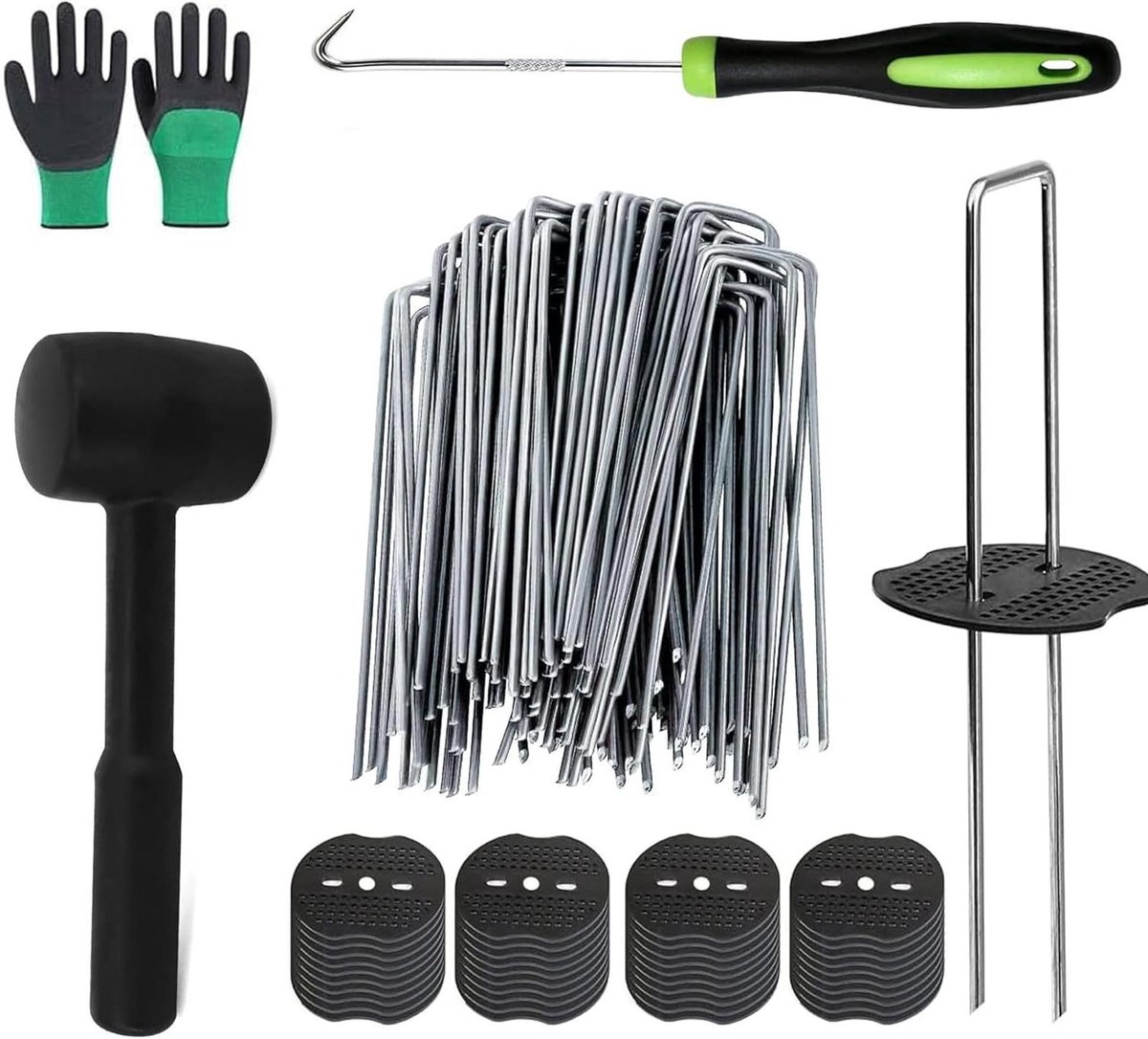 Onkruiddoek Haken - Grondhaken Set - Tuin Vastzetten - Roestvrij Verzinkt Staal - 150 x 40 mm - Zilver