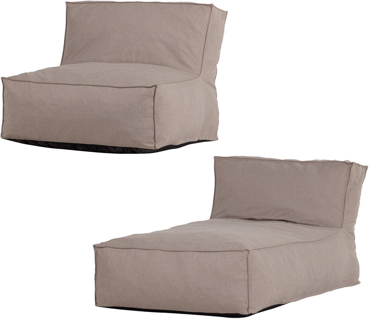 WOOOD Velora Tuin Ligbed & Loungestoel - Polyester - Zand - Set van 2
