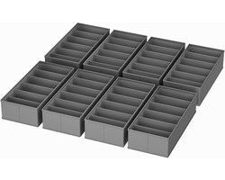 SnelShoppen - Homsorout Lade-organizer voor Baby's, 8-delige Set, Donkergrijs Kleding Opbergsysteem, 30 x 15 x 9 cm, Ideaal voor Kledingkast, Babycomm