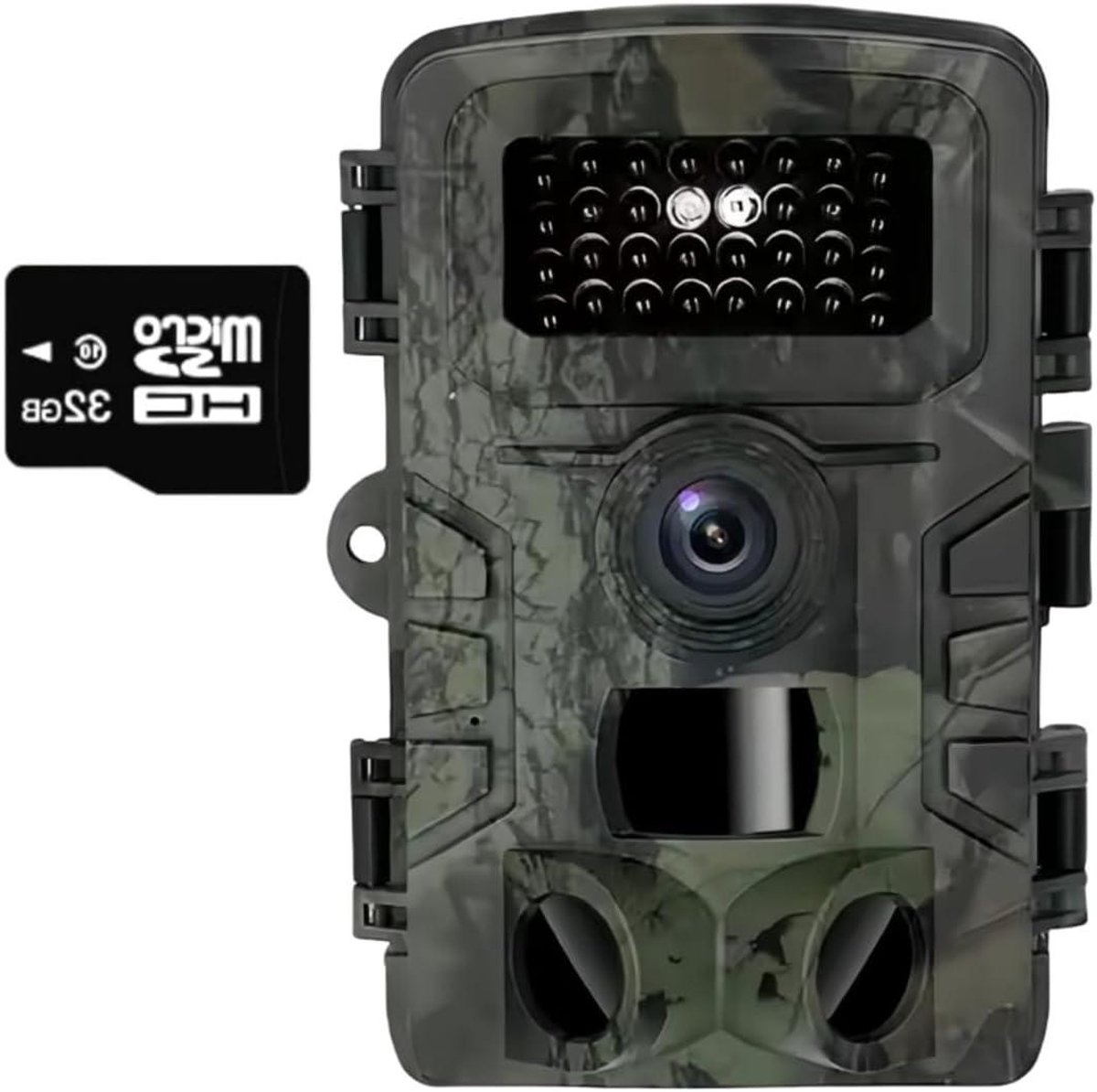 Wildcamera Bewegingssensor - Nachtzicht Camera - Dieren Observeren - 58 MP Ultra HD - IP66 Waterdicht - Wit Zwart