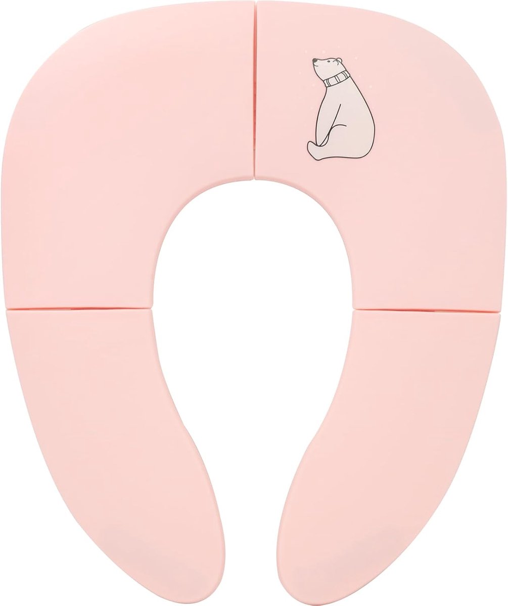 SnelShoppen - Vouwbare Reis Toiletpot voor Jongens en Meisjes - Kindertoiletzitting met Antislip Zuignappen - Inclusief Gratis Reistas - Roze